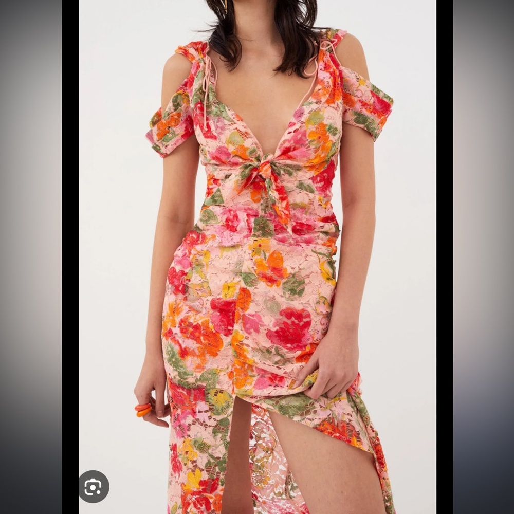 FOR LOVE & LEMONS - BETH MIDI DRESS - PINK